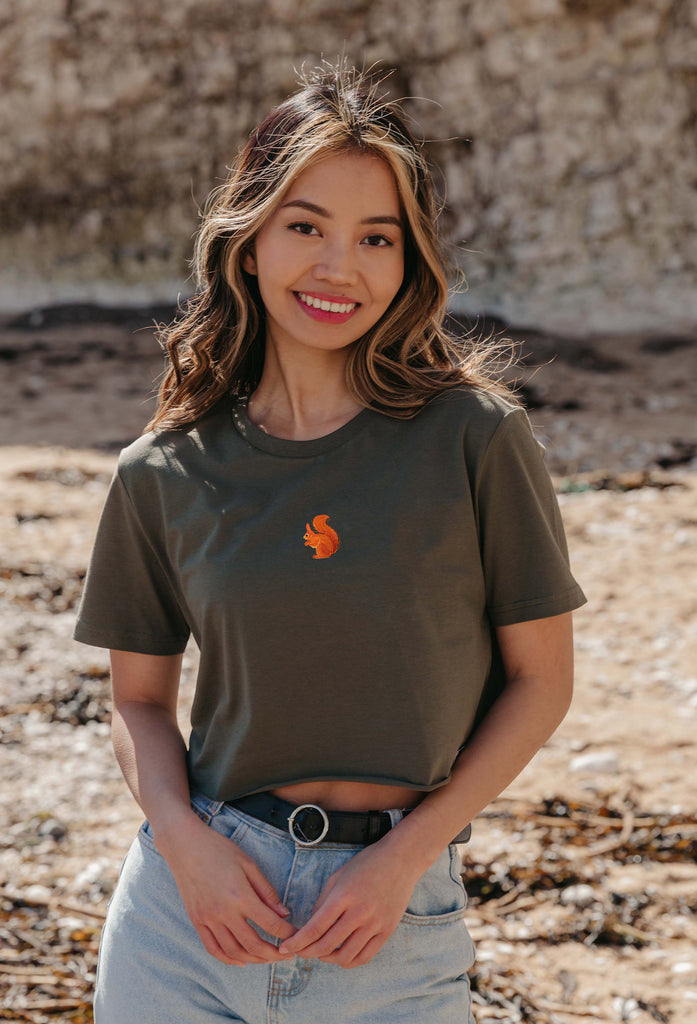 red squirrel womens cropped t-shirt Big Wild Thought
