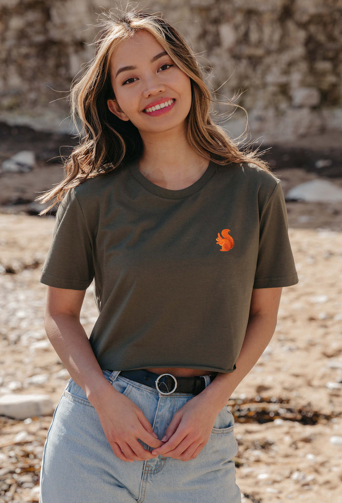 red squirrel womens cropped t-shirt Big Wild Thought