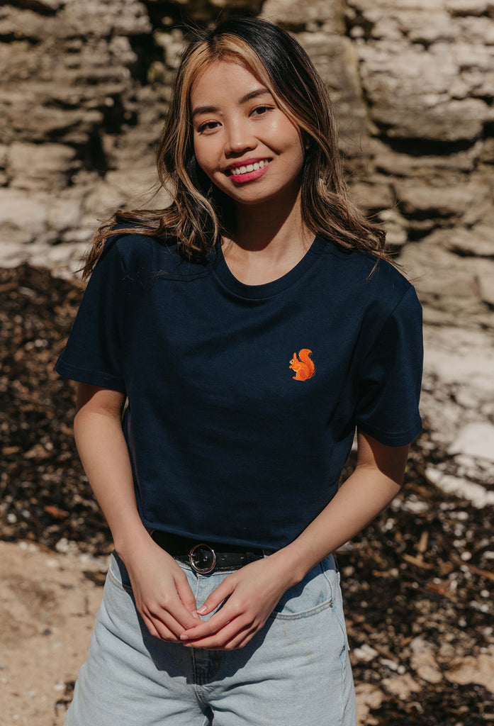 red squirrel womens cropped t-shirt Big Wild Thought