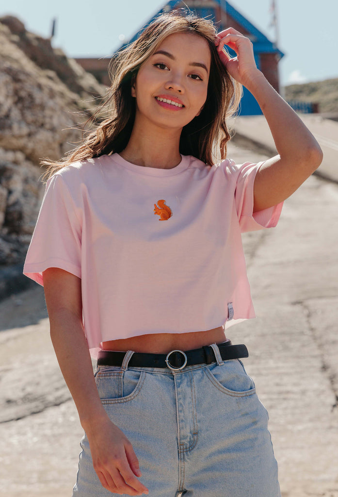 red squirrel womens cropped t-shirt Big Wild Thought