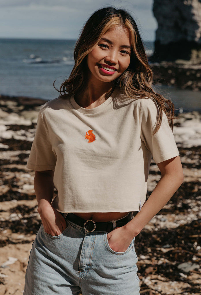 red squirrel womens cropped t-shirt Big Wild Thought