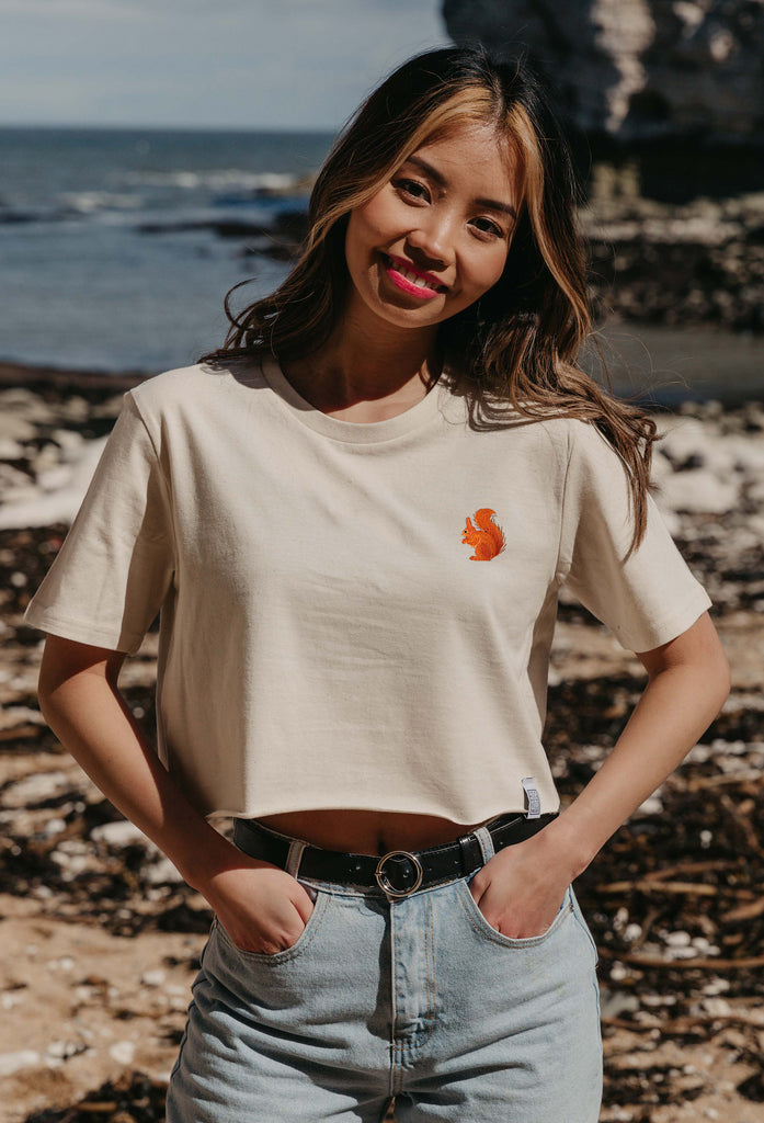 red squirrel womens cropped t-shirt Big Wild Thought