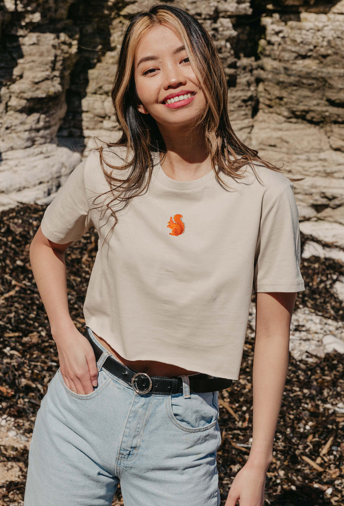 red squirrel womens cropped t-shirt Big Wild Thought