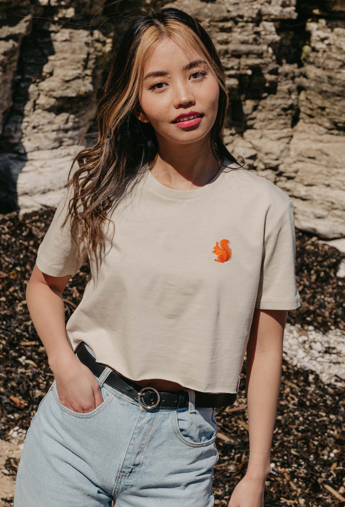red squirrel womens cropped t-shirt Big Wild Thought
