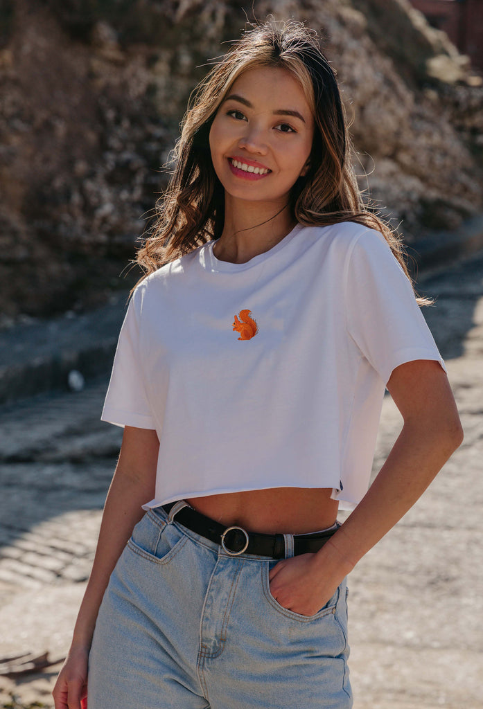 red squirrel womens cropped t-shirt Big Wild Thought