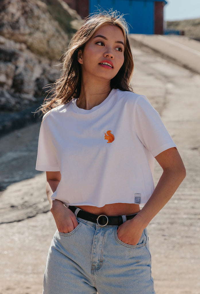 red squirrel womens cropped t-shirt Big Wild Thought