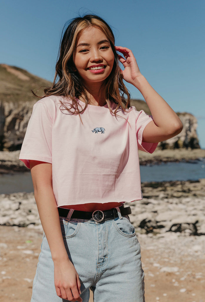 rhino womens cropped t-shirt Big Wild Thought