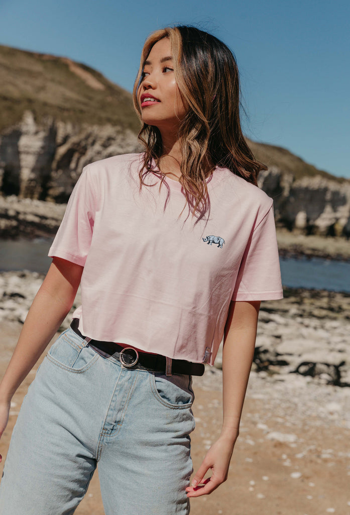 rhino womens cropped t-shirt Big Wild Thought