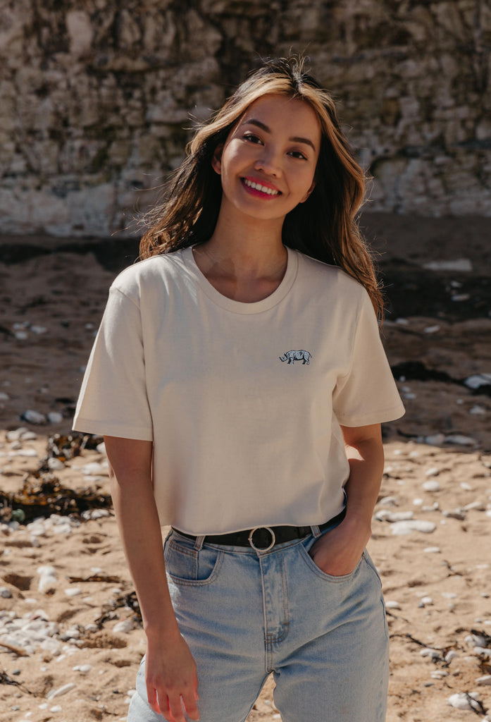 rhino womens cropped t-shirt Big Wild Thought