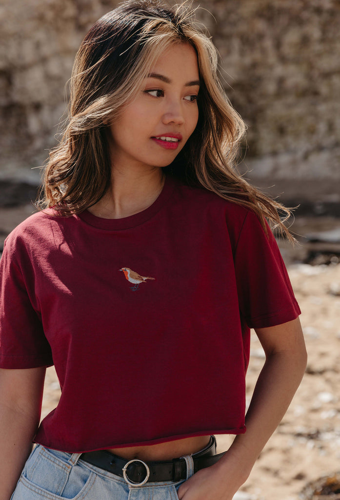 robin womens cropped t-shirt Big Wild Thought