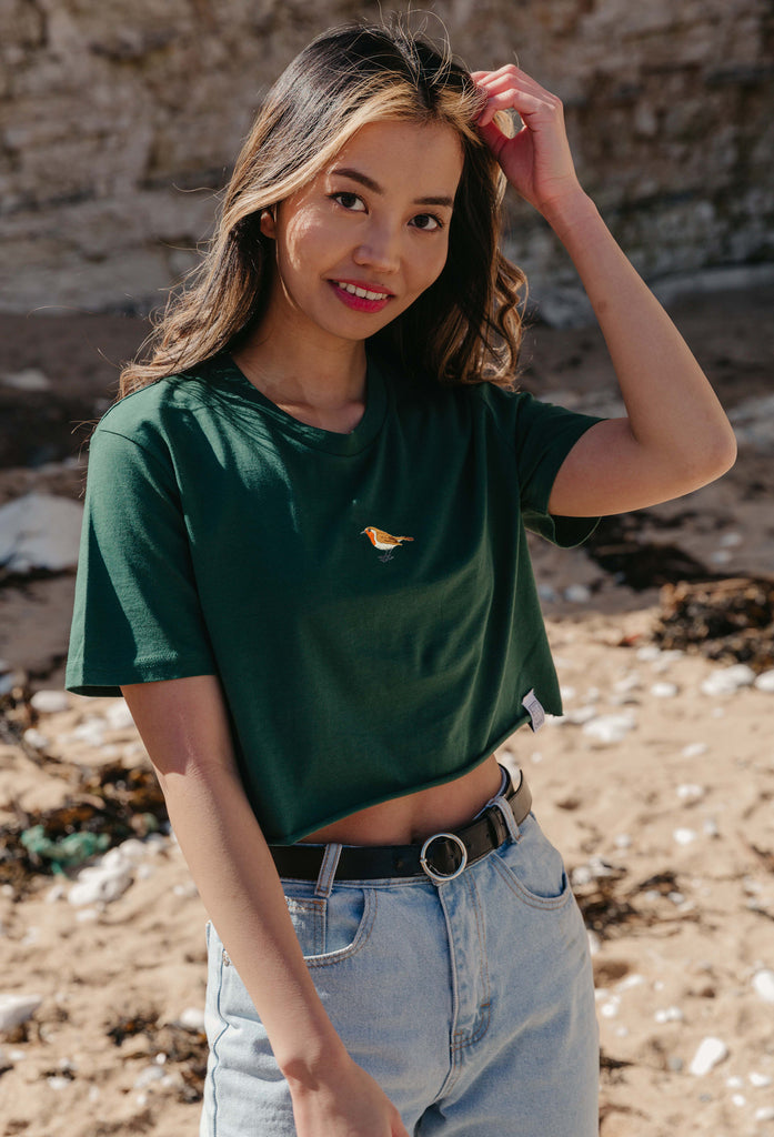 robin womens cropped t-shirt Big Wild Thought