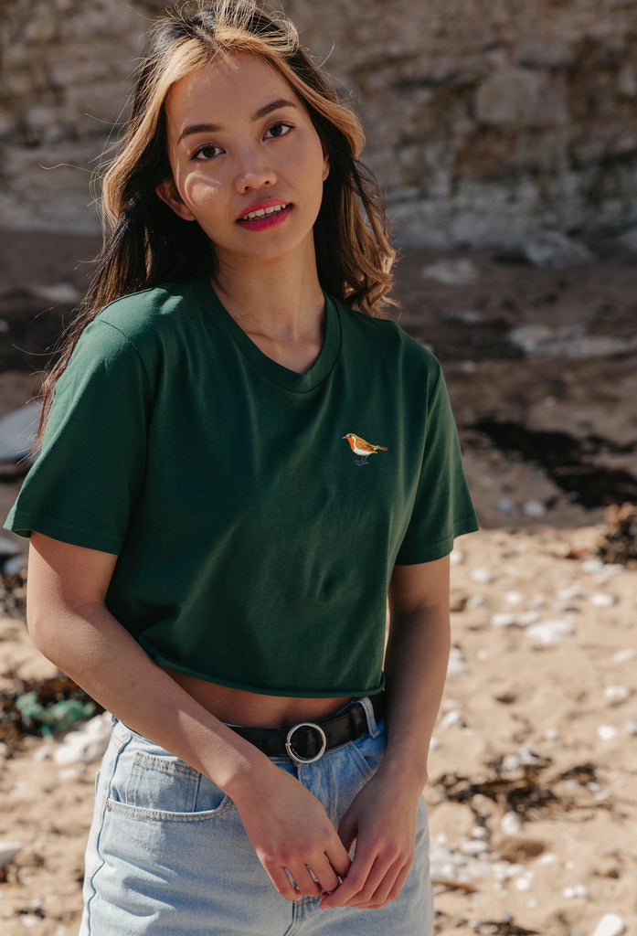 robin womens cropped t-shirt Big Wild Thought
