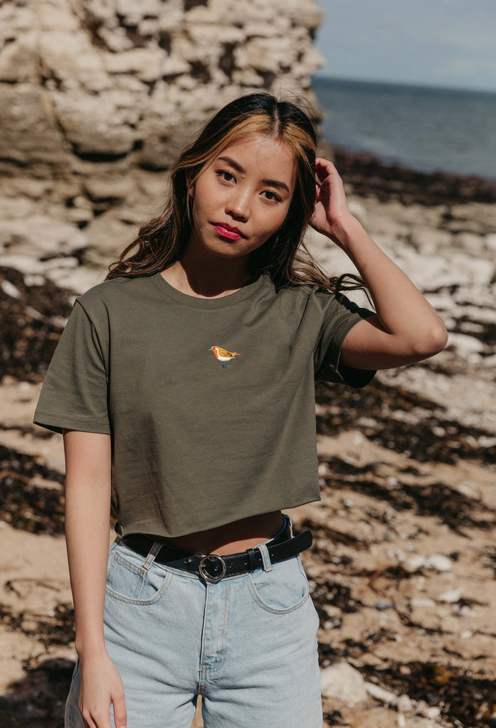 robin womens cropped t-shirt Big Wild Thought