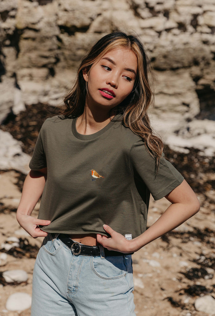 robin womens cropped t-shirt Big Wild Thought
