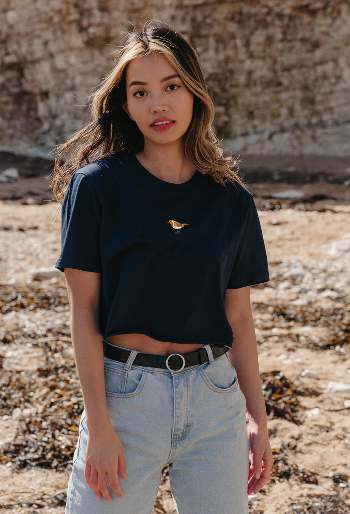 robin womens cropped t-shirt Big Wild Thought