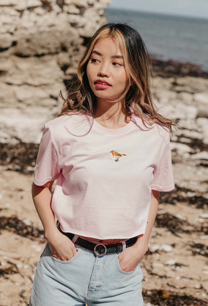 robin womens cropped t-shirt Big Wild Thought