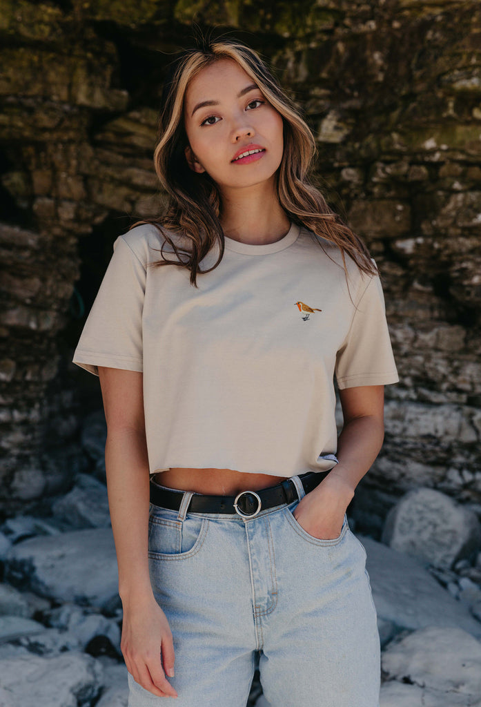 robin womens cropped t-shirt Big Wild Thought