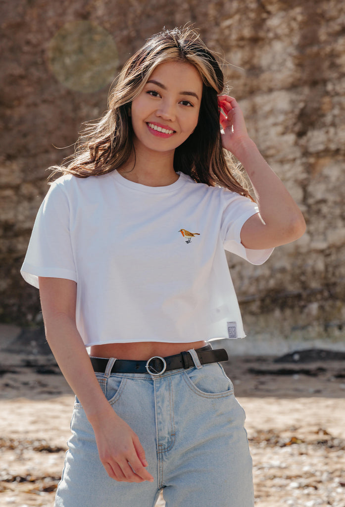 robin womens cropped t-shirt Big Wild Thought