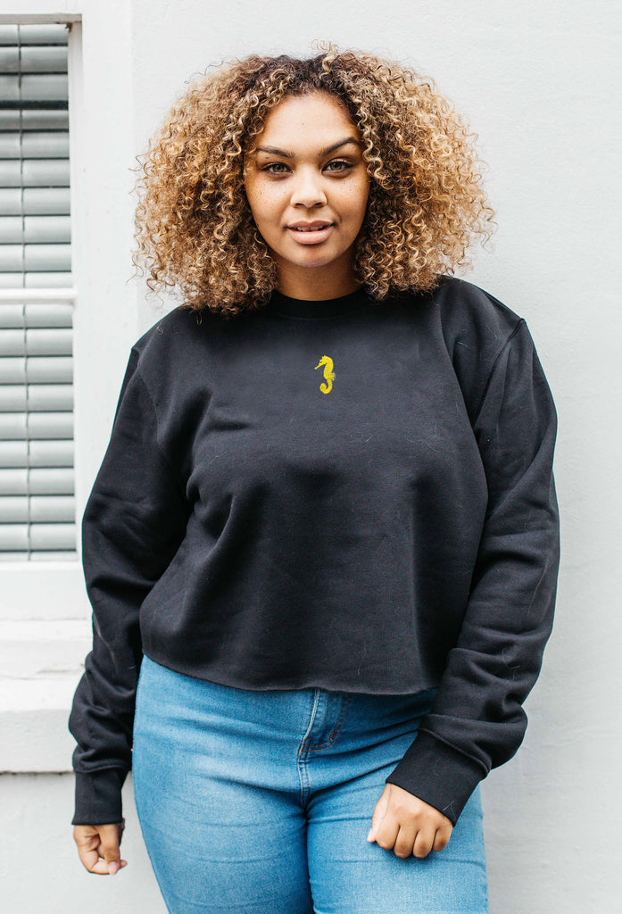 seahorse womens cropped sweatshirt Big Wild Thought