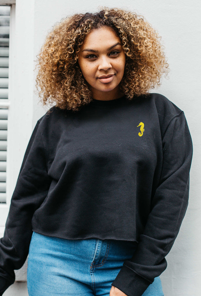 seahorse womens cropped sweatshirt Big Wild Thought
