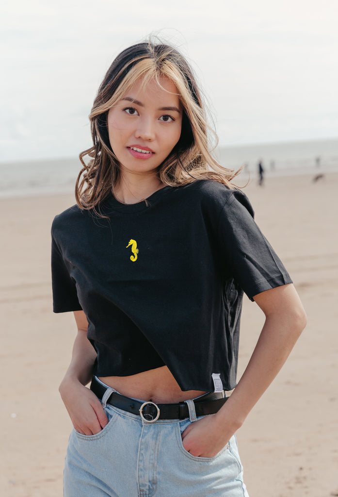 seahorse womens cropped t-shirt Big Wild Thought