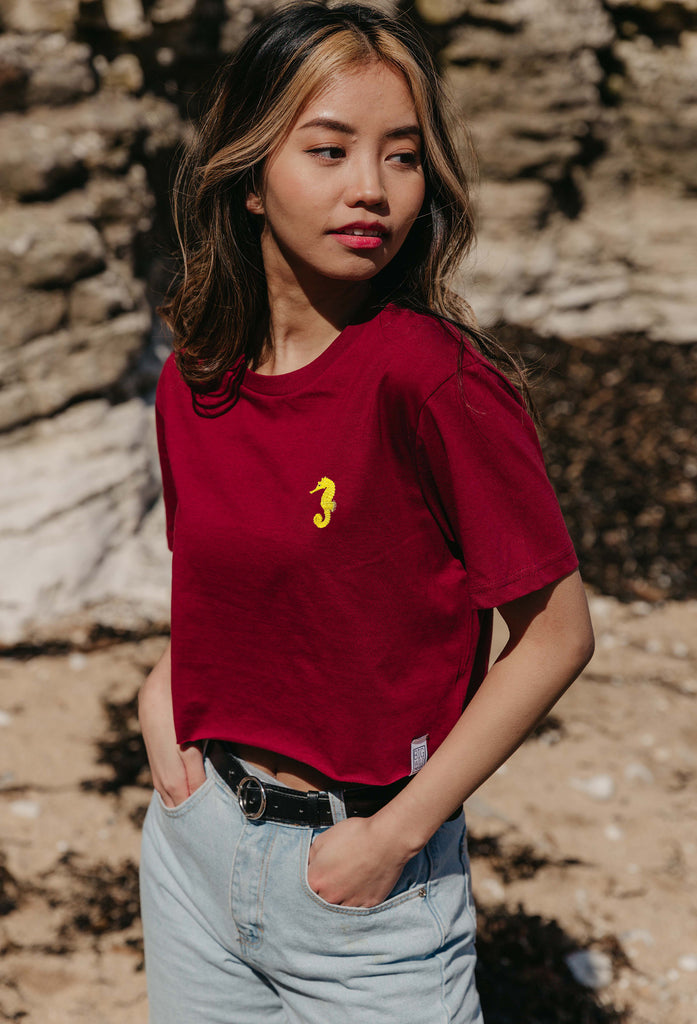 seahorse womens cropped t-shirt Big Wild Thought