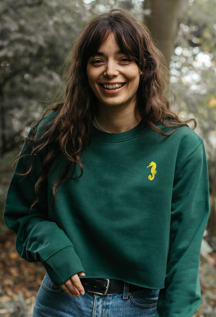 seahorse womens cropped sweatshirt Big Wild Thought