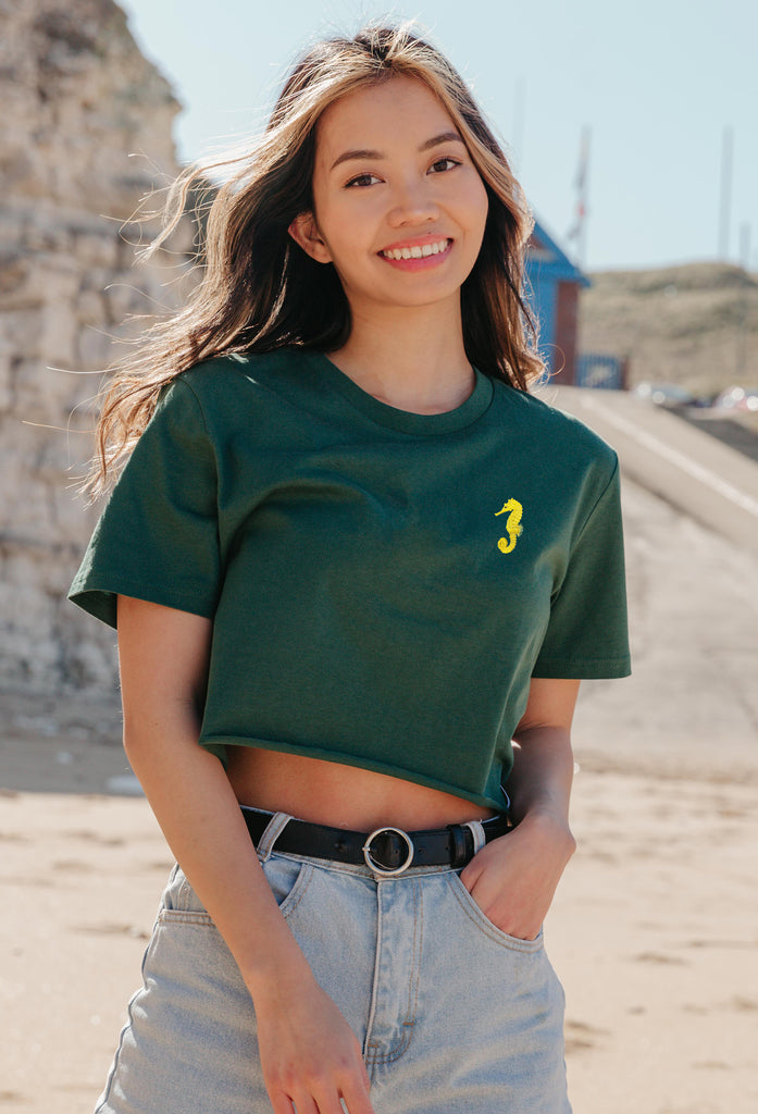 seahorse womens cropped t-shirt Big Wild Thought