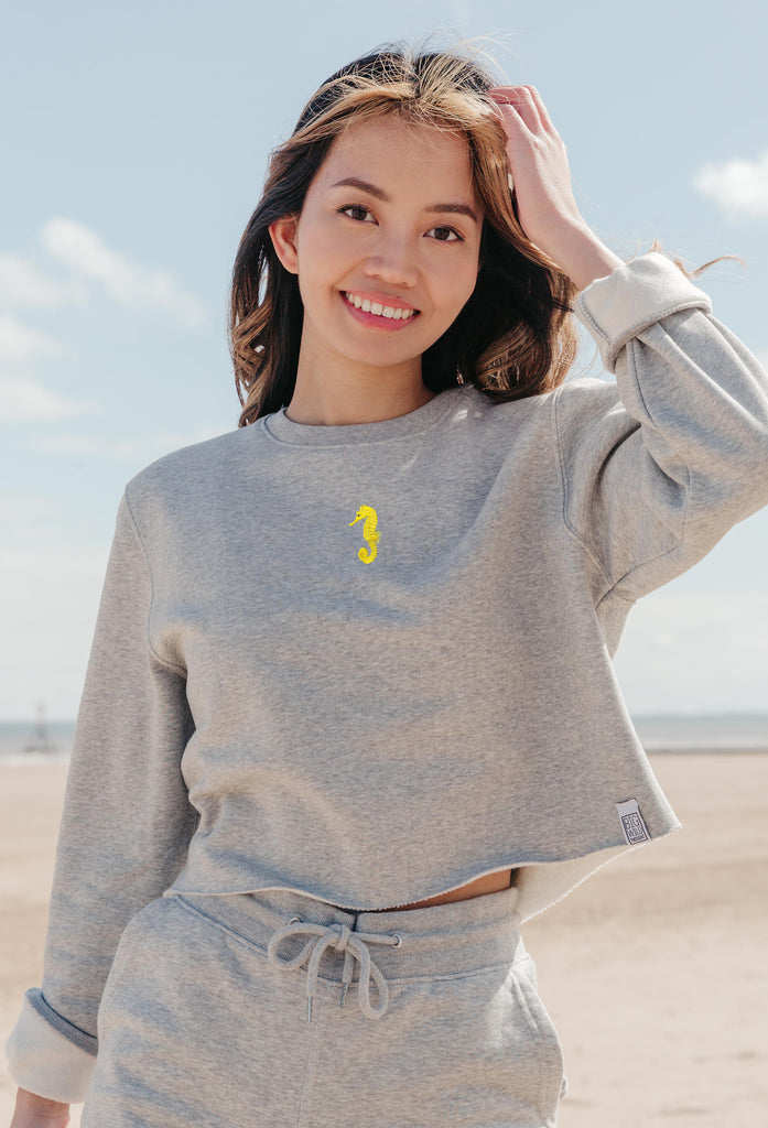 seahorse womens cropped sweatshirt Big Wild Thought
