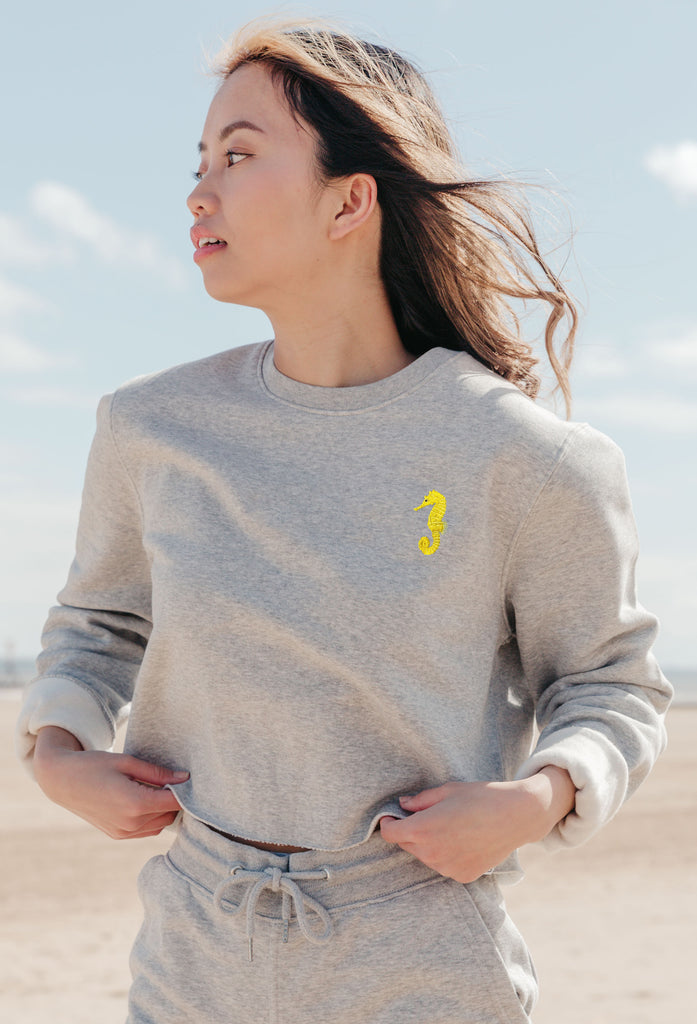 seahorse womens cropped sweatshirt Big Wild Thought