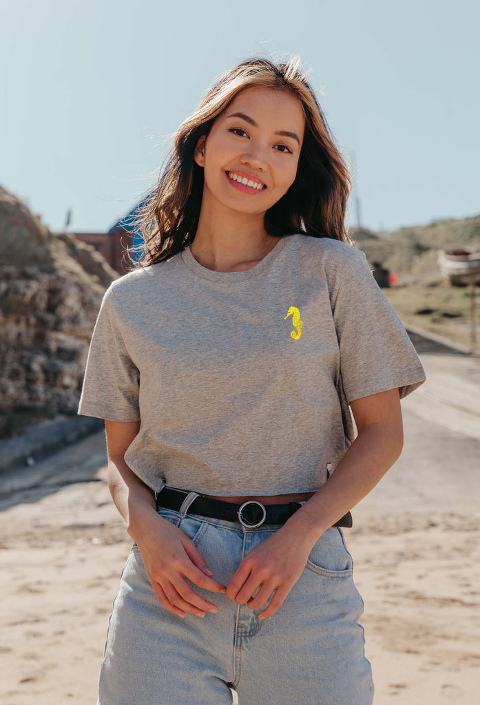 seahorse womens cropped t-shirt Big Wild Thought
