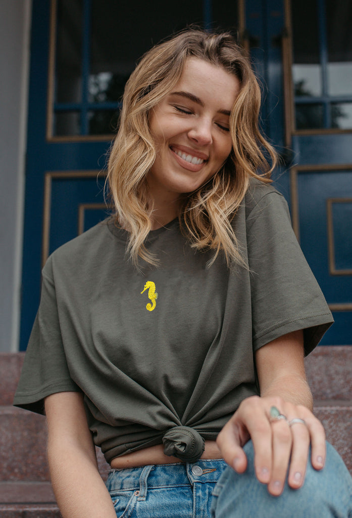 seahorse womens t-shirt Big Wild Thought