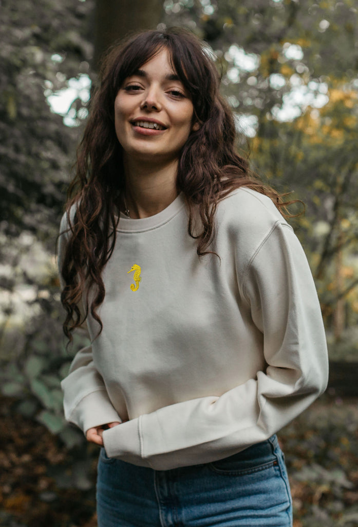 seahorse womens cropped sweatshirt Big Wild Thought