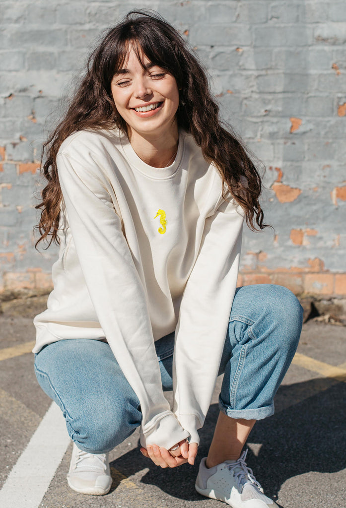 seahorse womens sweatshirt Big Wild Thought