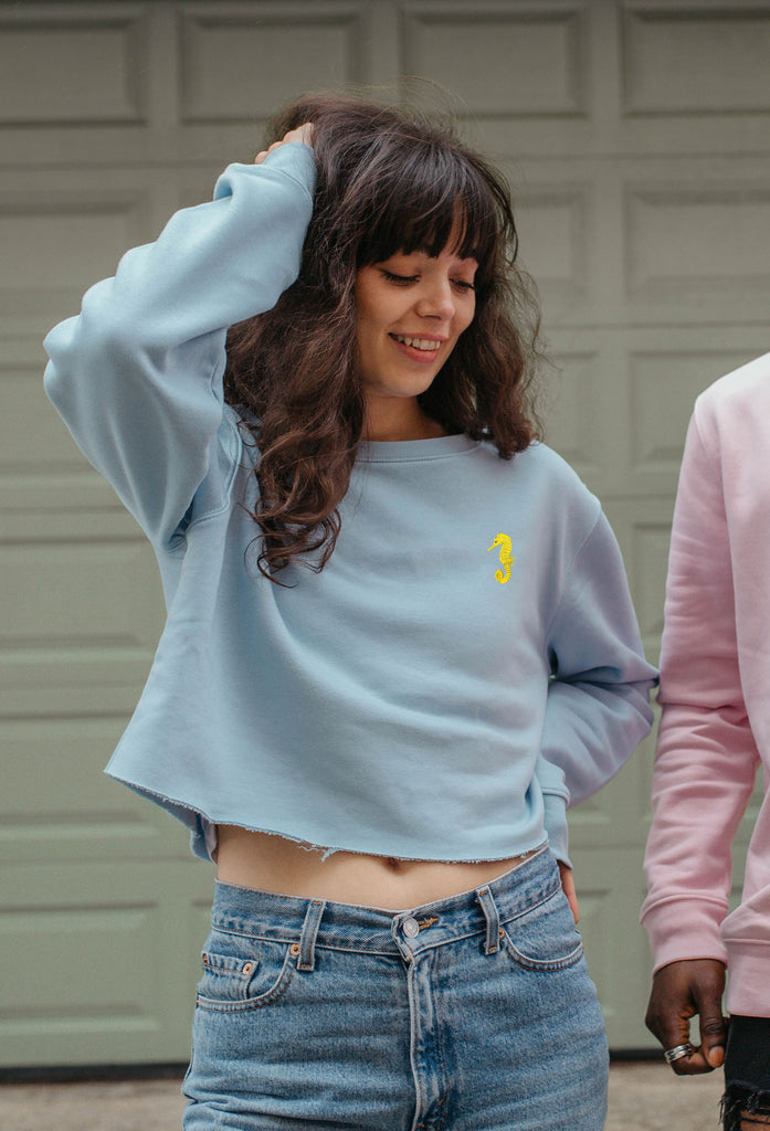 seahorse womens cropped sweatshirt Big Wild Thought