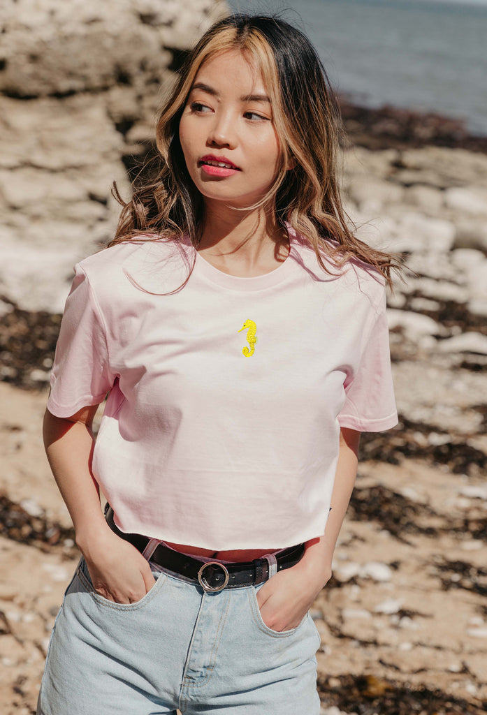 seahorse womens cropped t-shirt Big Wild Thought
