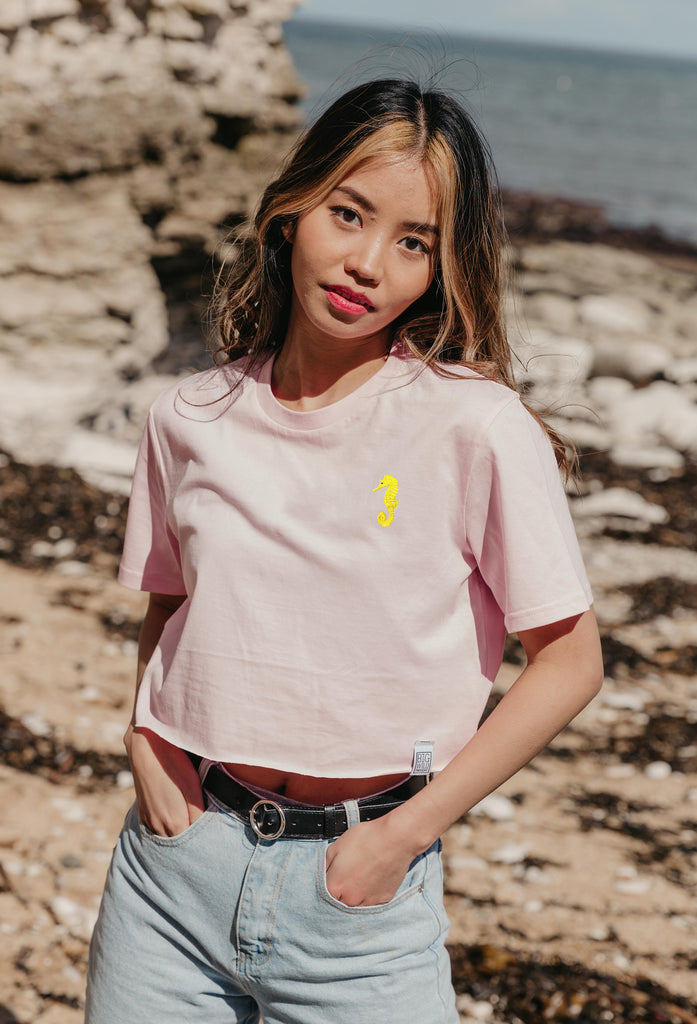 seahorse womens cropped t-shirt Big Wild Thought