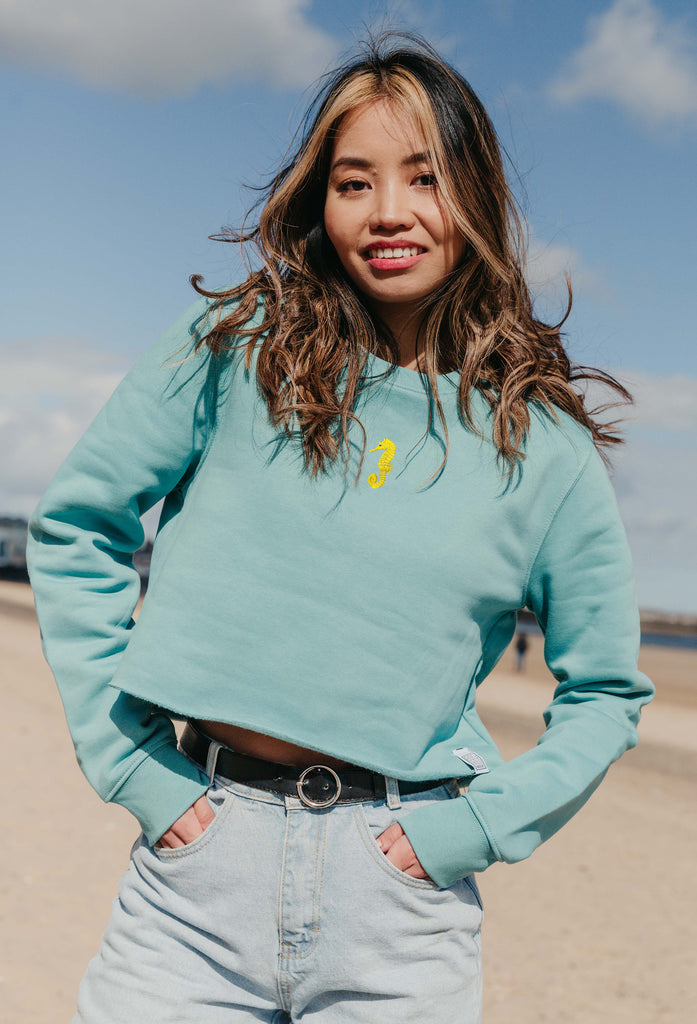 seahorse womens cropped sweatshirt Big Wild Thought
