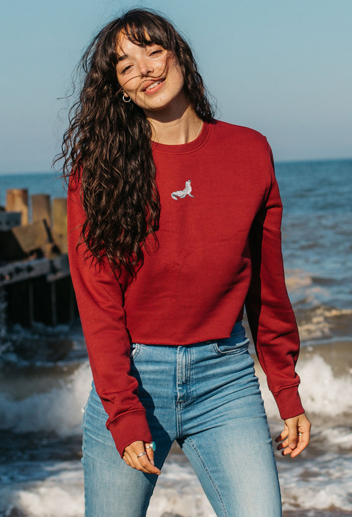 seal womens cropped sweatshirt Big Wild Thought