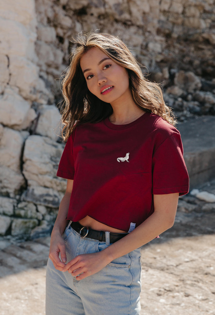 seal womens cropped t-shirt Big Wild Thought