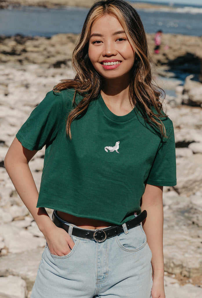 seal womens cropped t-shirt Big Wild Thought