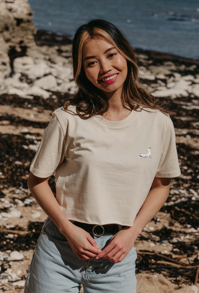seal womens cropped t-shirt Big Wild Thought