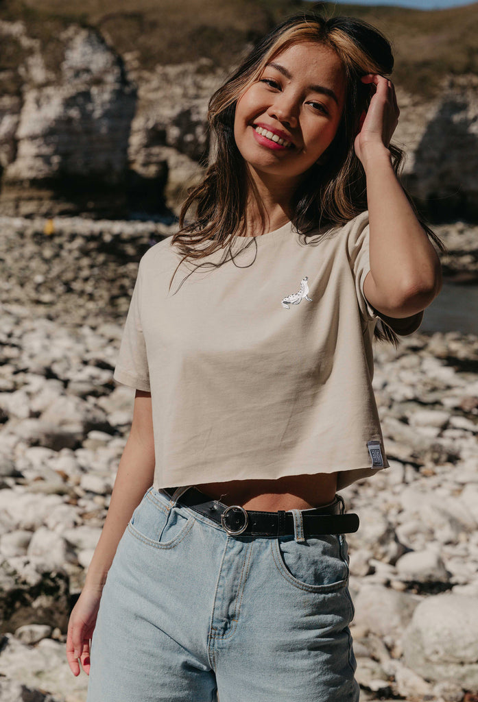 seal womens cropped t-shirt Big Wild Thought