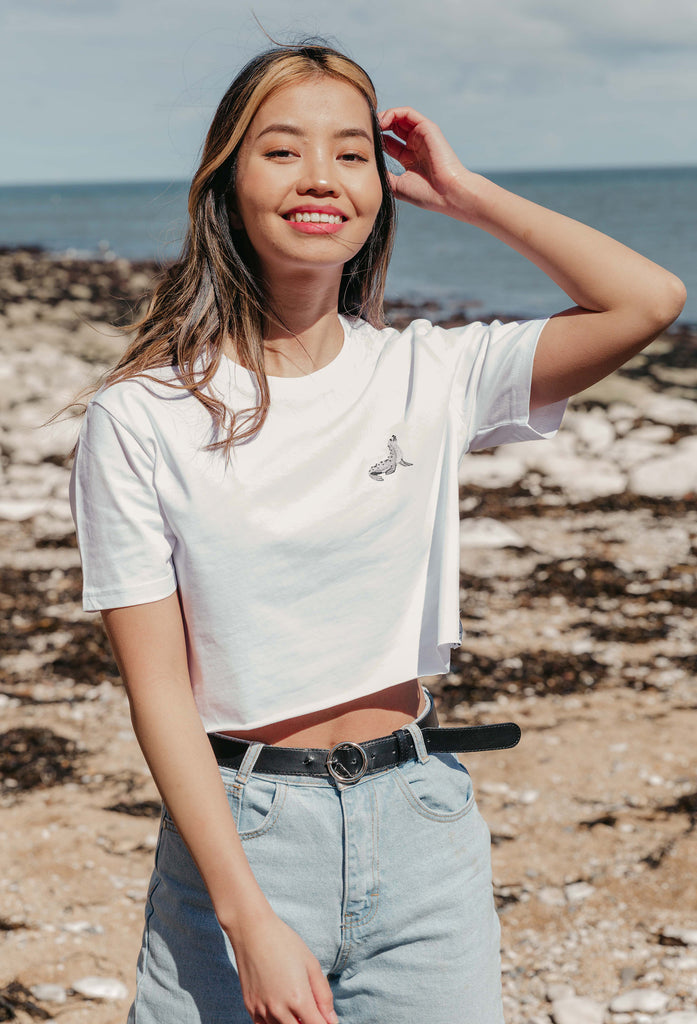 seal womens cropped t-shirt Big Wild Thought