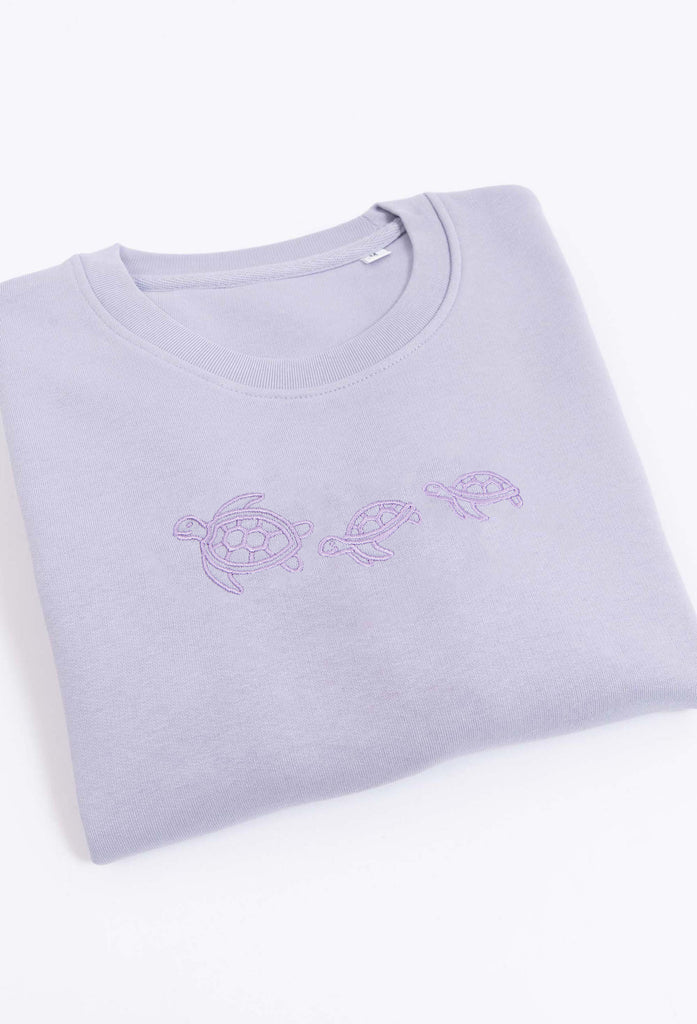 Family of Sea Turtles Unisex Embroidered Organic Sustainable Sweatshirt Jumper Big Wild Thought
