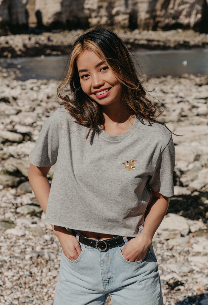 sloth womens cropped t-shirt Big Wild Thought