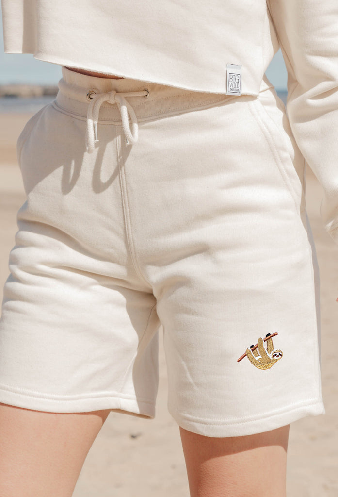sloth womens sweat shorts Big Wild Thought