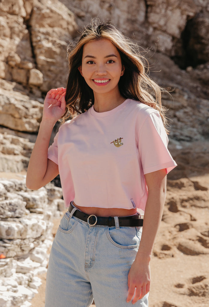 sloth womens cropped t-shirt Big Wild Thought