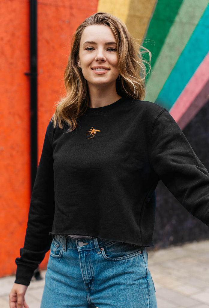 giant squid womens cropped sweatshirt Big Wild Thought
