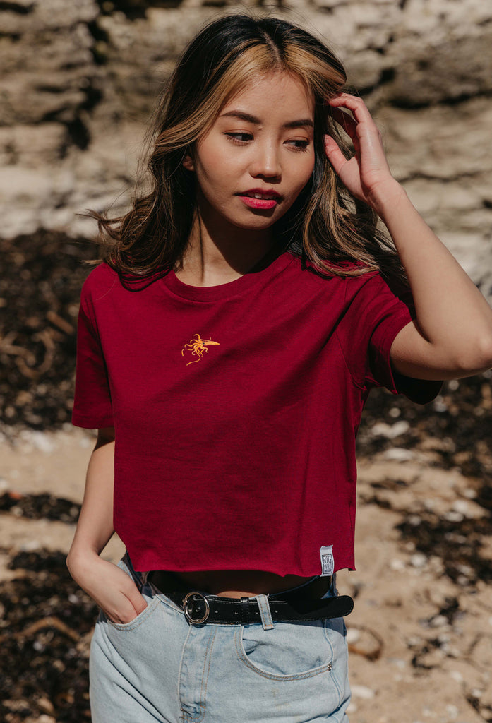 giant squid womens cropped t-shirt Big Wild Thought